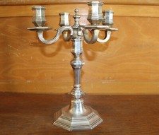 Candélabre LUC LANEL CHRISTOFLE 4 feux métal argenté vintage modèle América