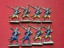 Antique French Infantry soldiers 8 pieces semi-flat lead figures