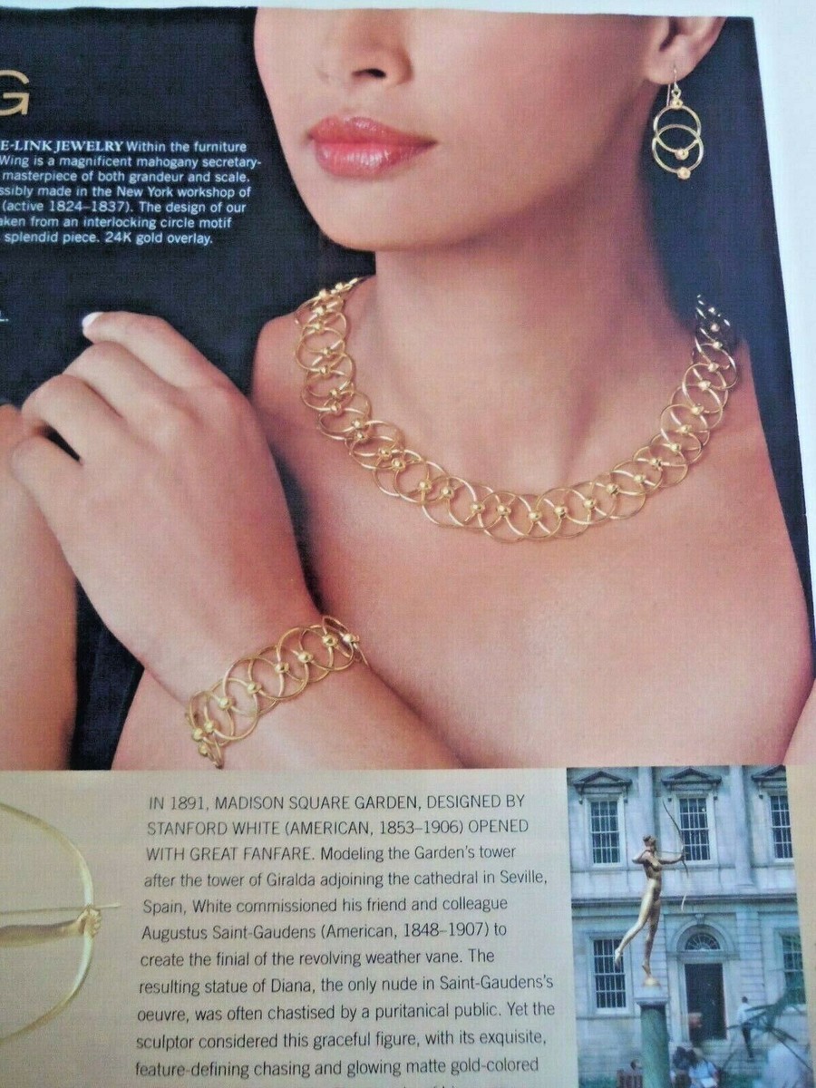 Neoclassical Circle Link Necklace and matching bracelet