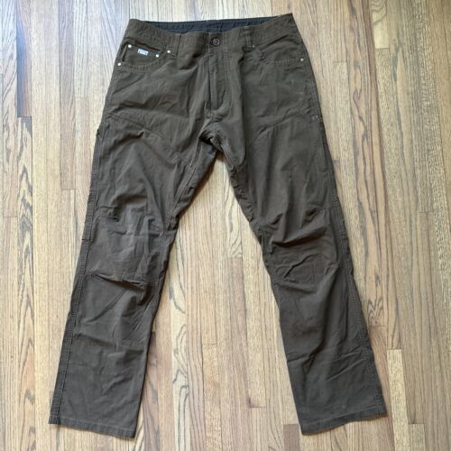KUHL Pants Men’s SZ 36x32 Brown Outdoor Hiking Vented Knee & Crotch Camping - Picture 1 of 16