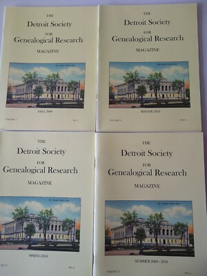 Detroit Society for Genealogical Research Magazine back issues 2009 Vol. 73, 1-4