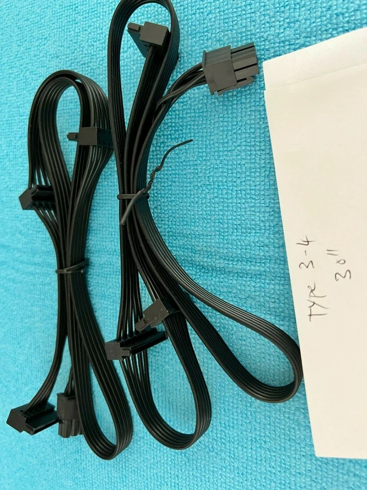 6 Pcs Corsair hx1200 RM1000X RM850X RM750X Corsair 6 Pin to 3x SATA Drive Cable - Image 4 of 4