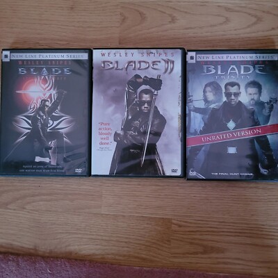 DVD movies (Lot of three) Wesley Snipes Blade, Blade 2, Blade Trinity