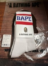 BAPE Socks- A Bathing Ape- Red White BRAND NEW