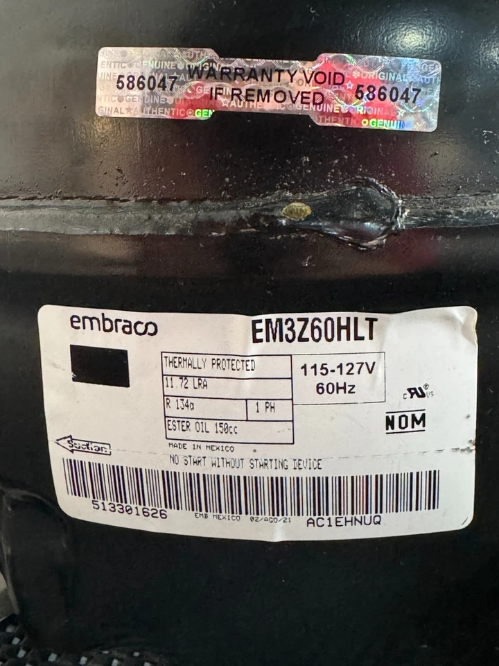 Embraco Refrigerator Compressor OEM, EM3Z60HLT - Image 3 of 3