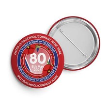 VE Day 80th Anniversary CUSTOM NAME Standard Pin Badge Design 7 - Special Editio