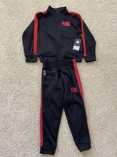  NEW NBA Logo Boys, 2 Piece Set, Black W/red, Size 6