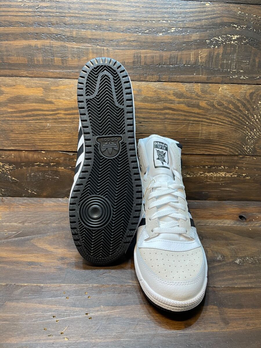 Adidas Men's Top Ten RB Hi 3-Stripe Shoes White Black GX0741 Adidas Men's Top Ten RB Hi 3-Stripe Shoes White Black GX0741