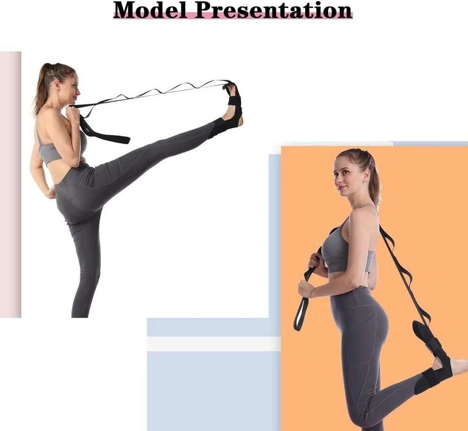 Banda de Yoga Flexibilidad Pierna Elástica Fascia Estirador Correa Ballet Gimnasio Entrenador EE. UU. Foto 2 de 4