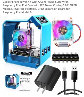 Raspberry Pi Case With Ice Cool Fan And Extensions. Assembled. Pi 4 8 Gb