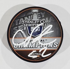 CAL FOOTE SIGNED TAMPA BAY LIGHTNING CHAMPS PUCK NHL  W/COA STANLEY CUP 