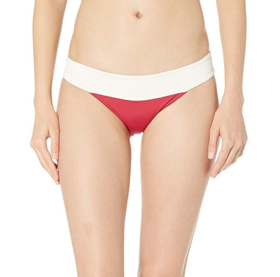 L Space L52134 Red Color Block Veronica Swimsuit Bottoms Women's Size M