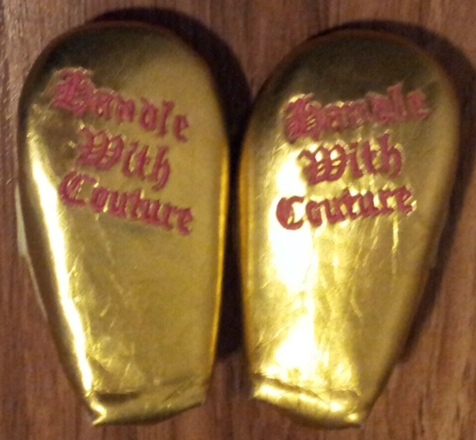 Infant Juicy Couture Gold Crib Shoes Size 3 Shiny Slip On Handle With Couture - Image 2 of 4