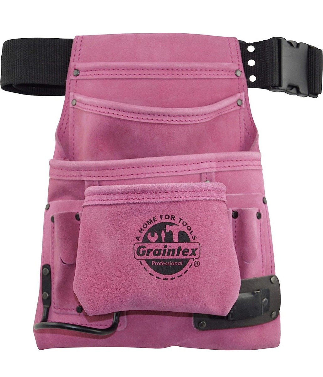 Graintex Pocket Nail & Tool Pouch Top Grain Leather Hammer And Tape - View #2