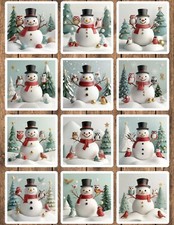 Christmas Snowman Die Cut Vinyl Stickers Scrapbooking Laptop Waterbottle