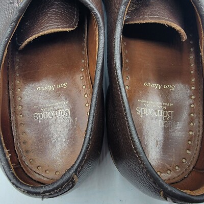 Allen Edmonds San Marco Mens 11.5 Dark Brown Pebbled Leather 
