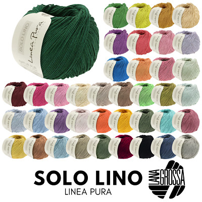 Lana Grossa SOLO LINO Linea Pura 50 g reines und nachhaltiges Leinengarn 120 m