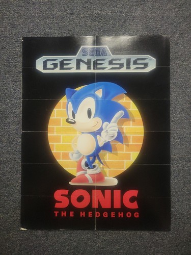 Original Sonic The Hedgehog Rare Vintage Folded Poster Sega Genesis | eBay