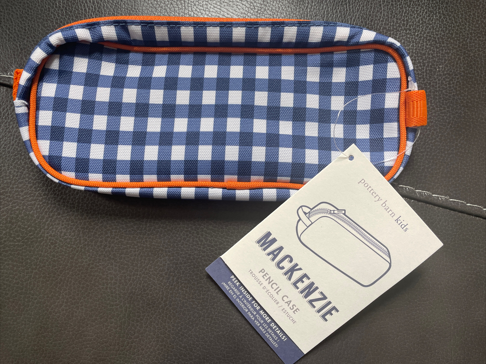 PONY Scuola ceramica fienile MATITA zip CUSTODIA BORSA marsupio Disney blu navy plaid regalo festa.