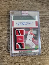 2022 Panini Three and Two Reid Detmers Rookie Dual Jersey AUTO 4/5 Emerald Green