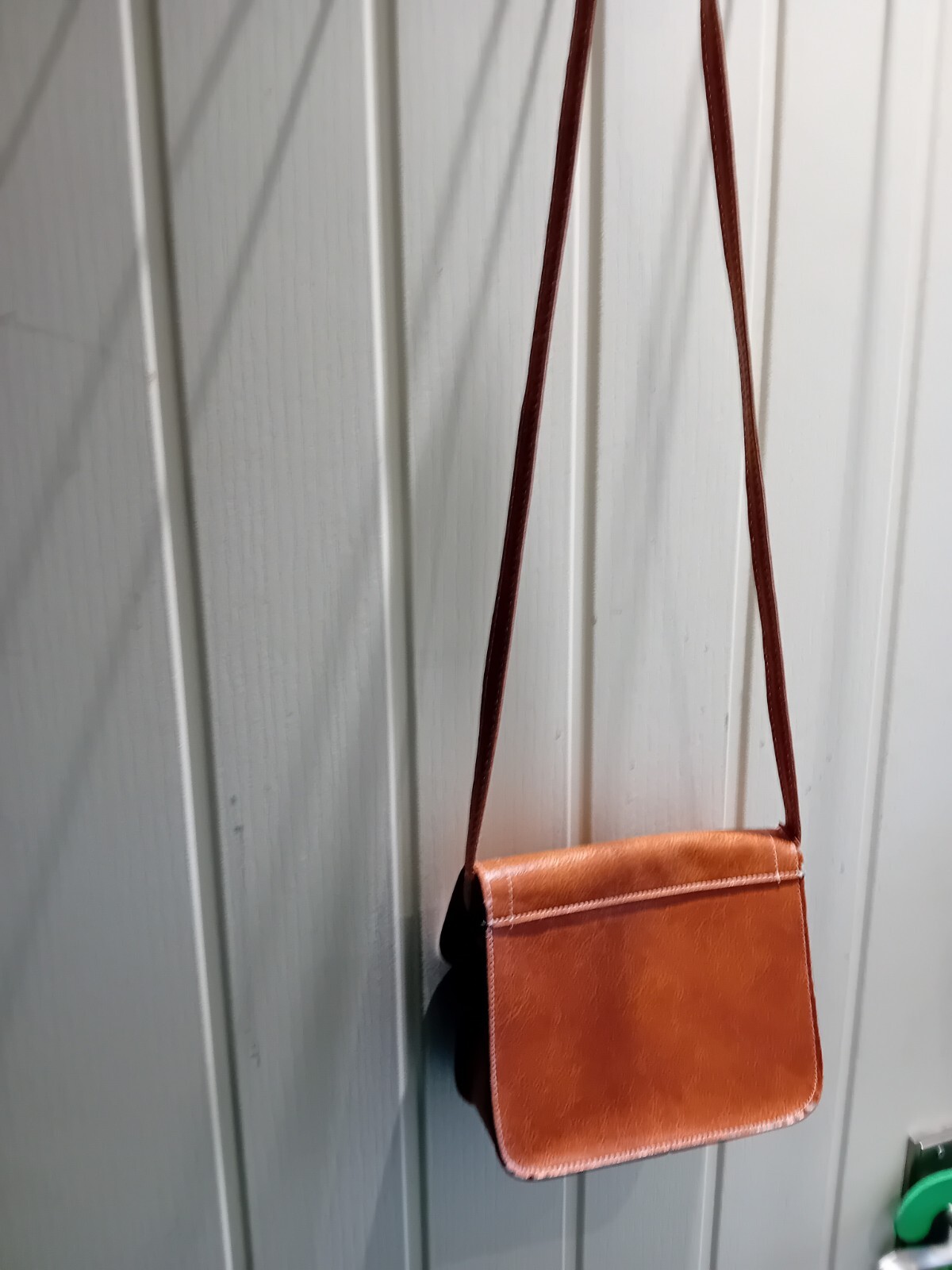 Basic Small Brown Handbag, Shoulder Strap, Button… - image 8