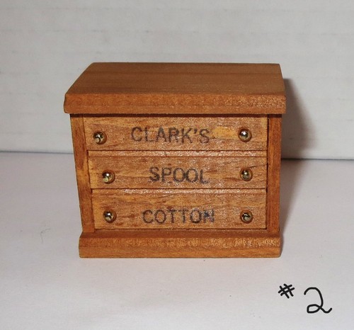 Clarks Spool Cotton Store Thread Drawer Dollhouse Miniature 1:12 Scale 1.5" Tall