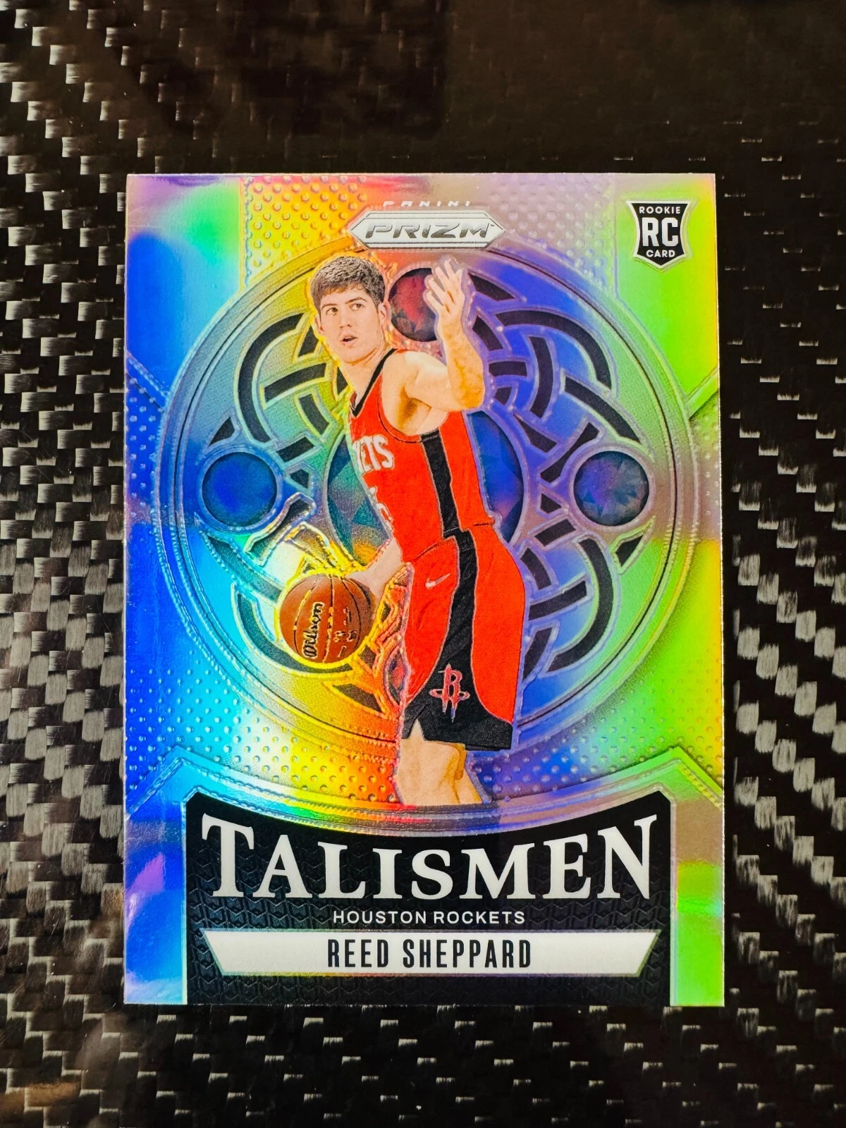 Reed Sheppard 2024-25 Panini Prizm Talismen Silver RC #2 Rockets