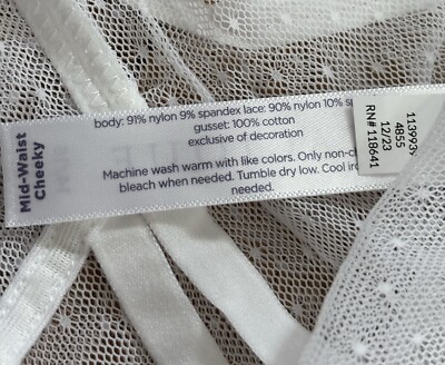 d。 Plus Size 18/20 Lane Bryant Cacique Mid Waist Cheeky Panty White