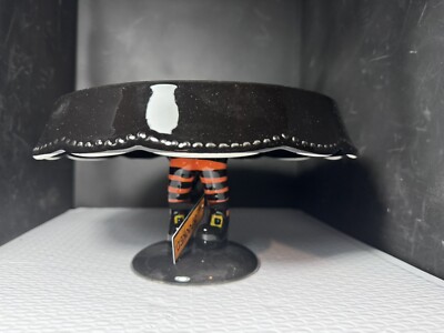 Potters Studio Spooked Ceramic Cake Stand Halloween Kitchen Decor (Z62)