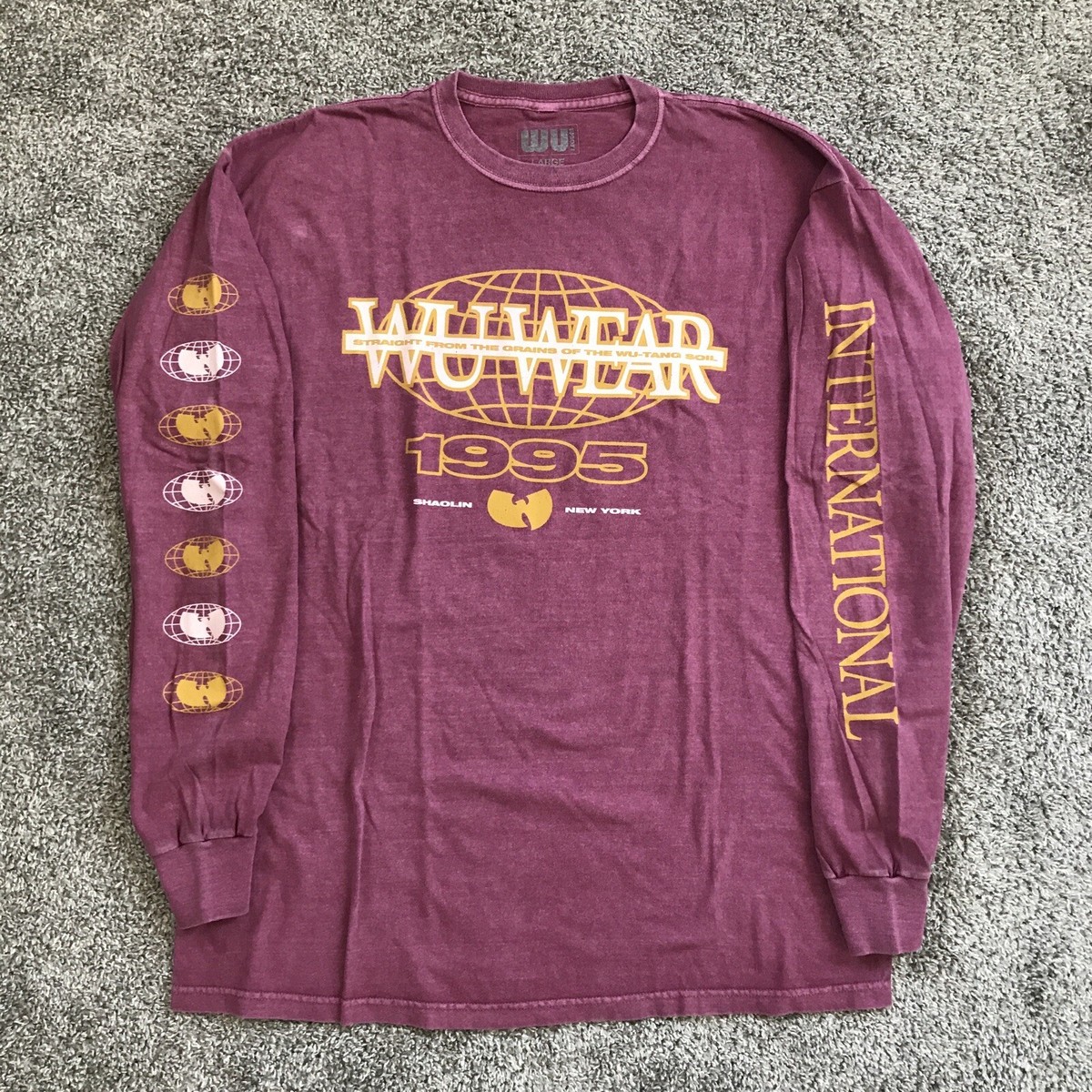 🔴 Wu-Wear Shirt Size Large Wu-Tang Long Sleeves Authentic