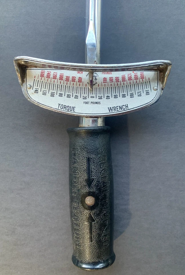 Llave dinamométrica de colección años 50 nueva Gran Bretaña TM-150 1/2" unidad 0-150 pies libras EE. UU. Excelente Foto 4 de 4