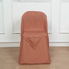 50 Terracotta Polyester FOLDING Flat CHAIR COVERS Wedding Party Banquet