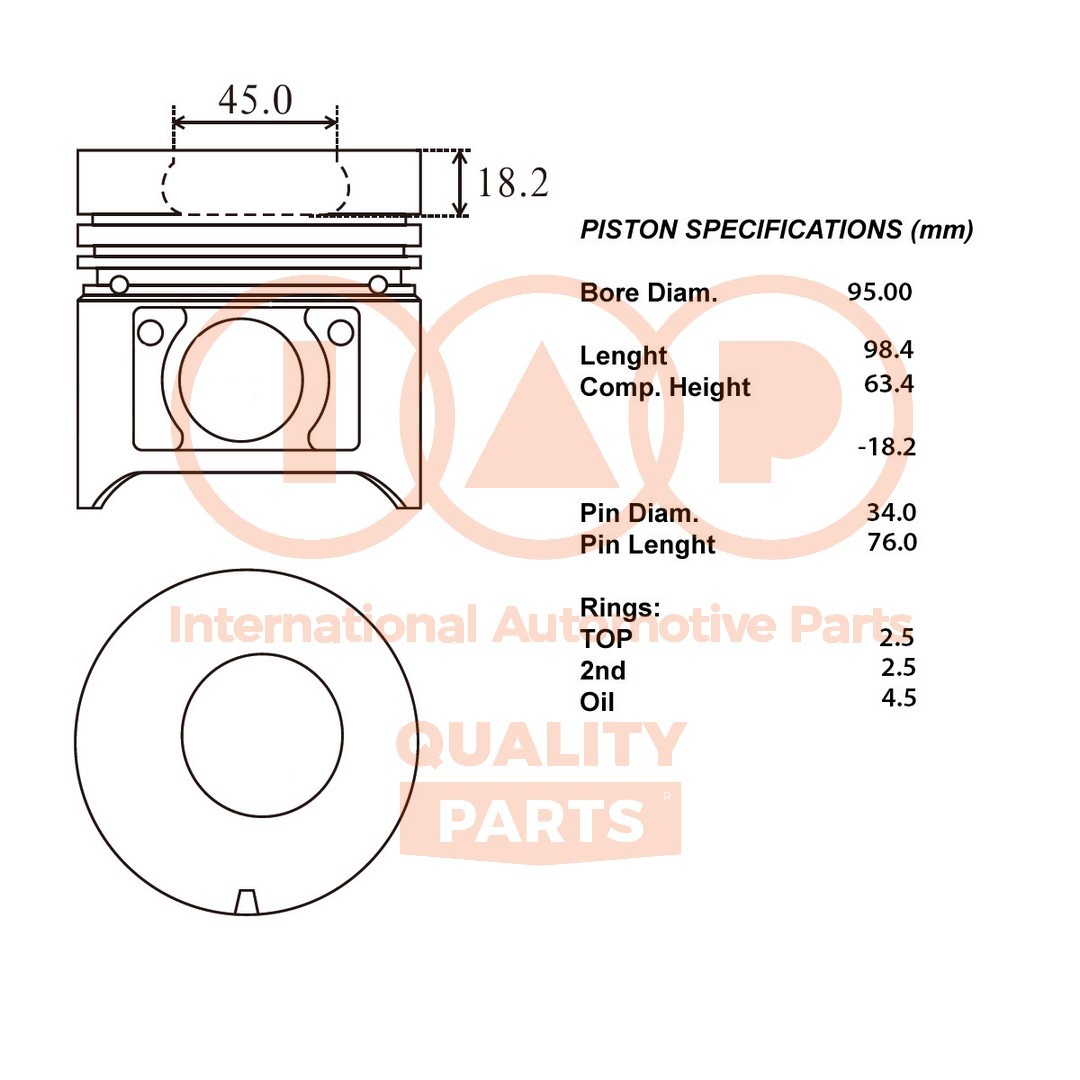 IAP QUALITY PARTS 100-17150 Complete Piston Series - Standard