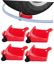 Car Hose Guide 4PCS, Hose Guide for Car Wash Detail, Tire Hose Roller Red