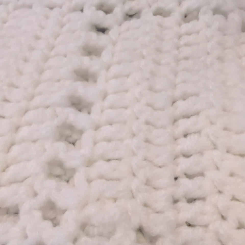 "Manta de ganchillo hecha a mano con flores amarillas 56x37"" bebé afgano tiro rosa" Foto 3 de 4