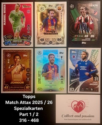 Topps Match Attax Championsleague 2025/26-Pick your card  (316-468) aussuchen