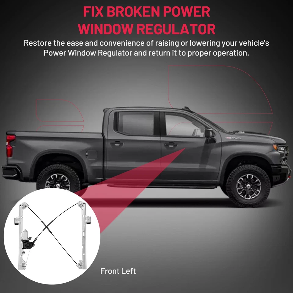 Front Driver Side Window Regulator w/ Motor For 07-14 GMC Sierra Chevy Silverado Foto 3 de 4