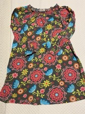 HANNA ANDERSSON GIRLS DRESS SIZE 6 120 FLORAL LONG SLEEVE SMOCKED NECKLINE
