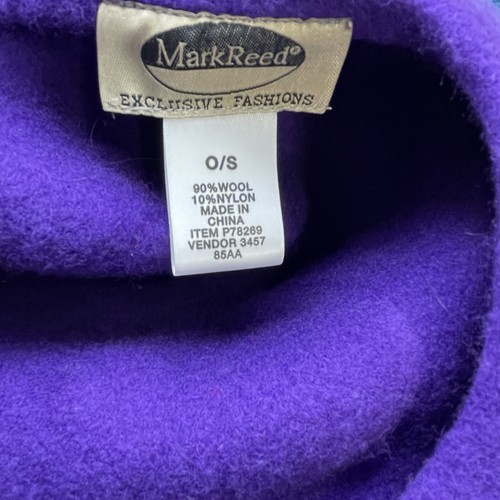 (3) Vtg Wool Beret Hat Parisienne French Brown Purple Blue Mark Reed Preston - Picture 8 of 11