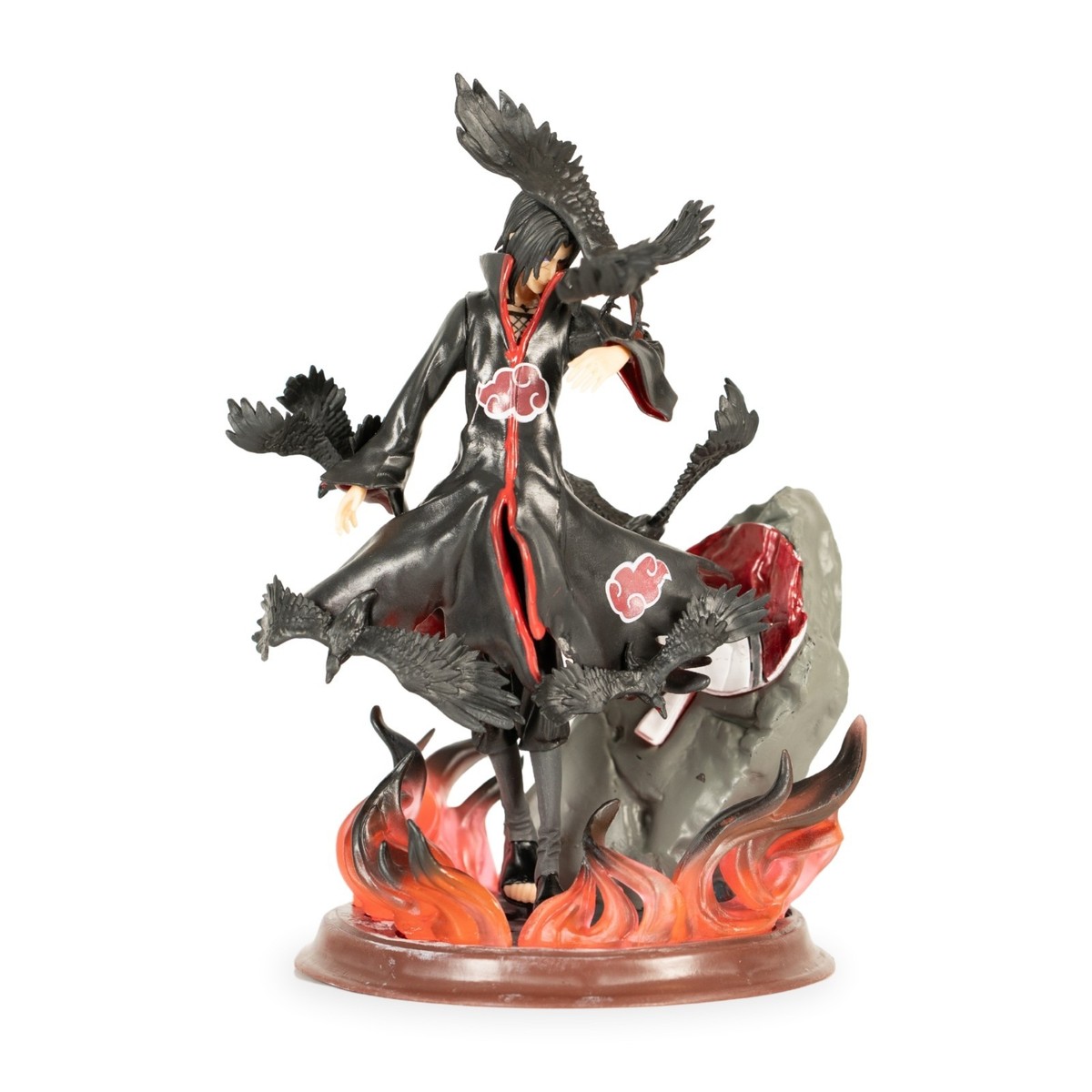 Naruto Shippuden Itachi Uchiha Figure Akatsuki Crows Fire Display