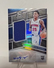 2023-24 Spectra - Rookie Jersey Autographs Marcus Sasser #206 /199 (RC) Pistons
