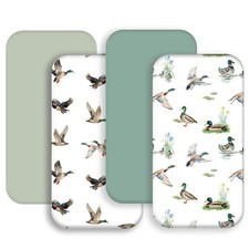 4 Pack Mallard Duck Baby Bassinet Sheets Neutral Unisex Breathable Fitted Nur...
