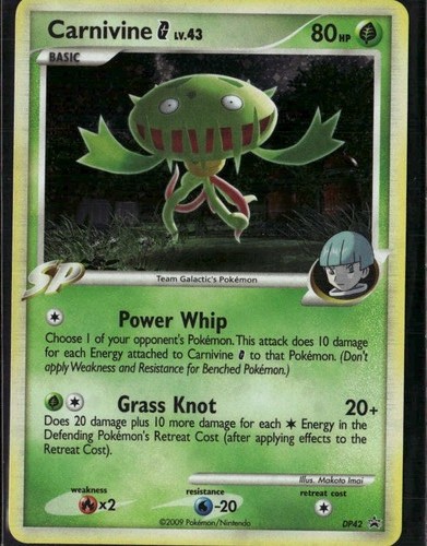 Carnivine G Promo Diamond and Pearl Promos DP42 Grass Holo Pokemon Card
