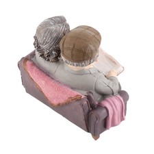 .Resin Couple Figurine Happy Old Man And Woman Statue Ornament For Wedding Home