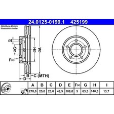 2x ATE 24.0125-0199.1 Bremsscheibe für FORD C MAX I DXA CB7 DXA CEU
