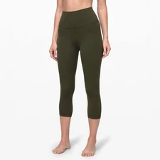 Lululemon Align Crop *21" Dark Olive Size 8