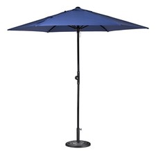 Yescom 13' XL Wood Outdoor Patio Umbrella with Parasol Base Wheels Stand Navy