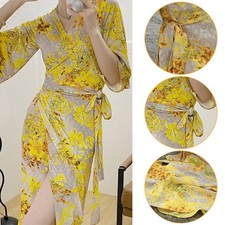 Ladies Plus Size Summer V Neck Holiday Dresses Womens Short Sleeve Sundress