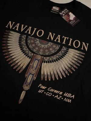 *NWT* VINTAGE Navajo Nation Metallic Jeweled T-Shirt XL Sportex Indian Made USA 