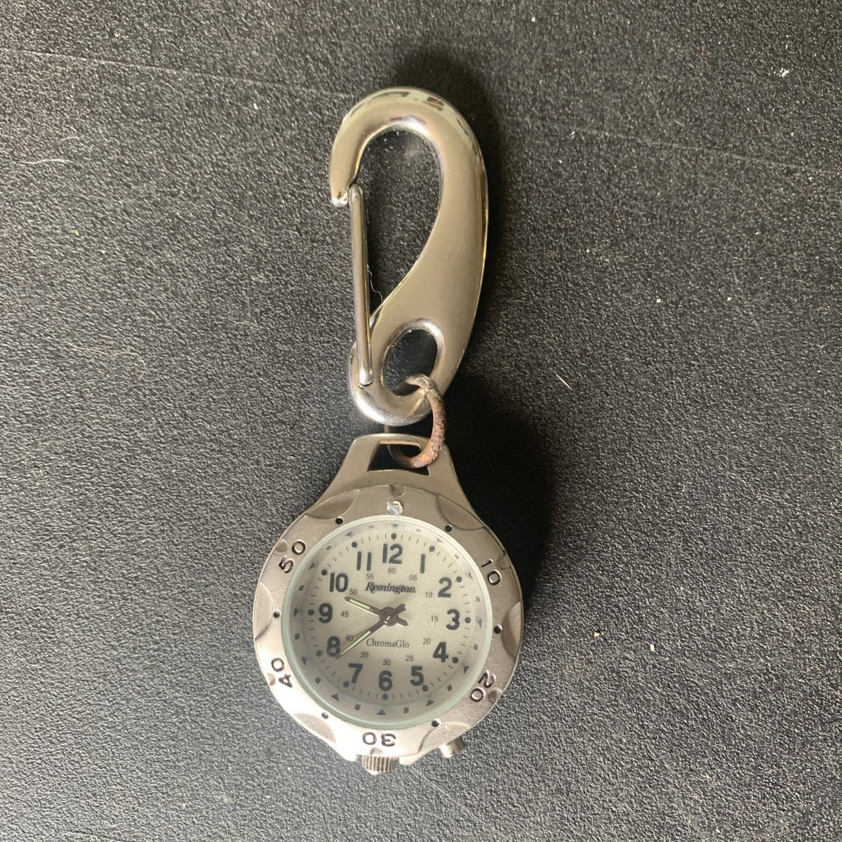 Remington 38-170 ChromaGlo Silver Tone Quartz Analog Pocket Watch